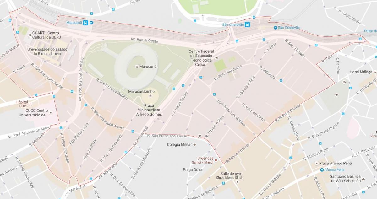 Karta över stadsdelen bairro Maracanã