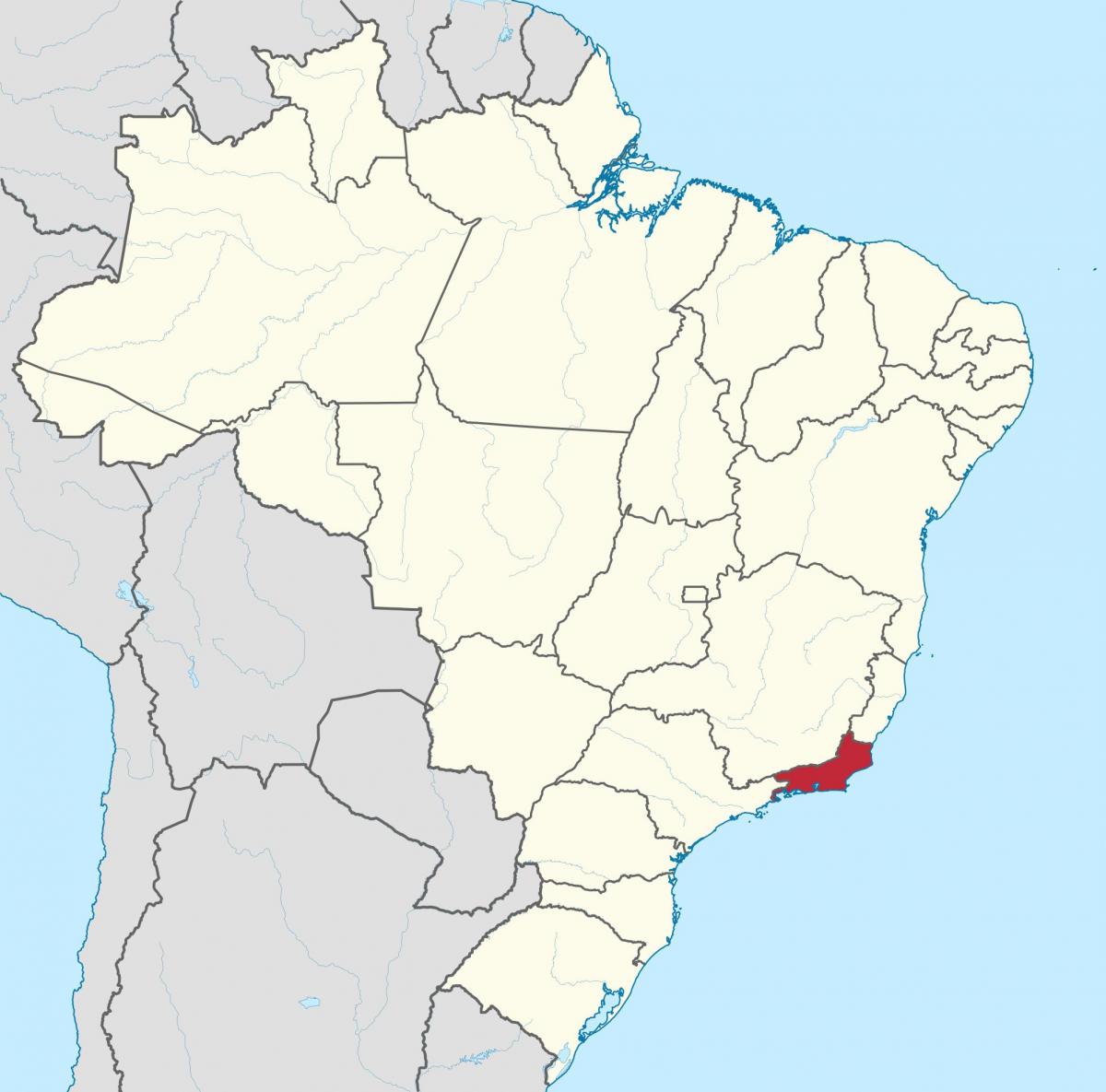 Karta över delstaten Rio de Janeiro