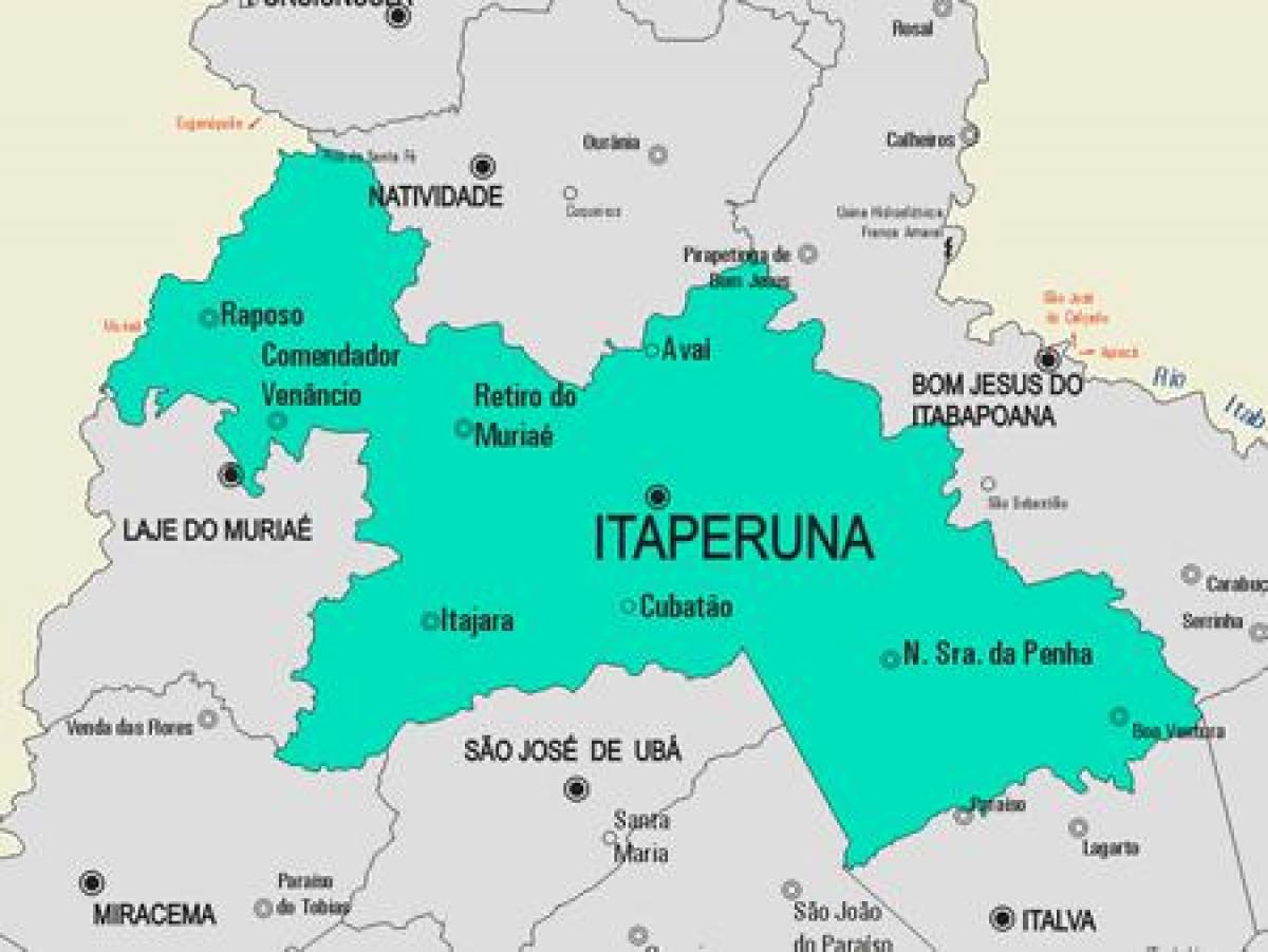 Karta över Itaperuna kommun