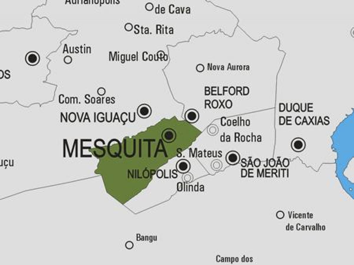 Karta över Mesquita kommun