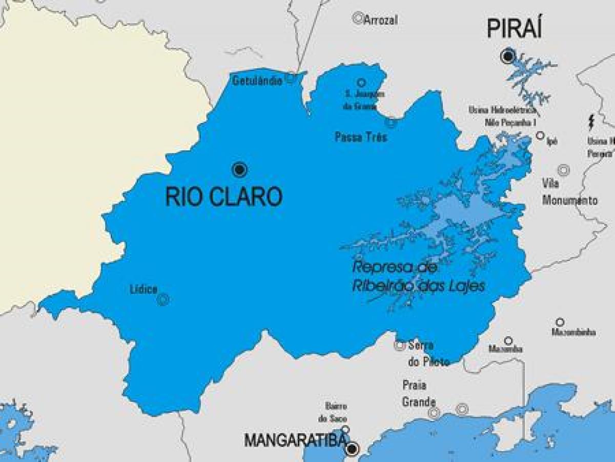 Karta över Rio Claro kommun