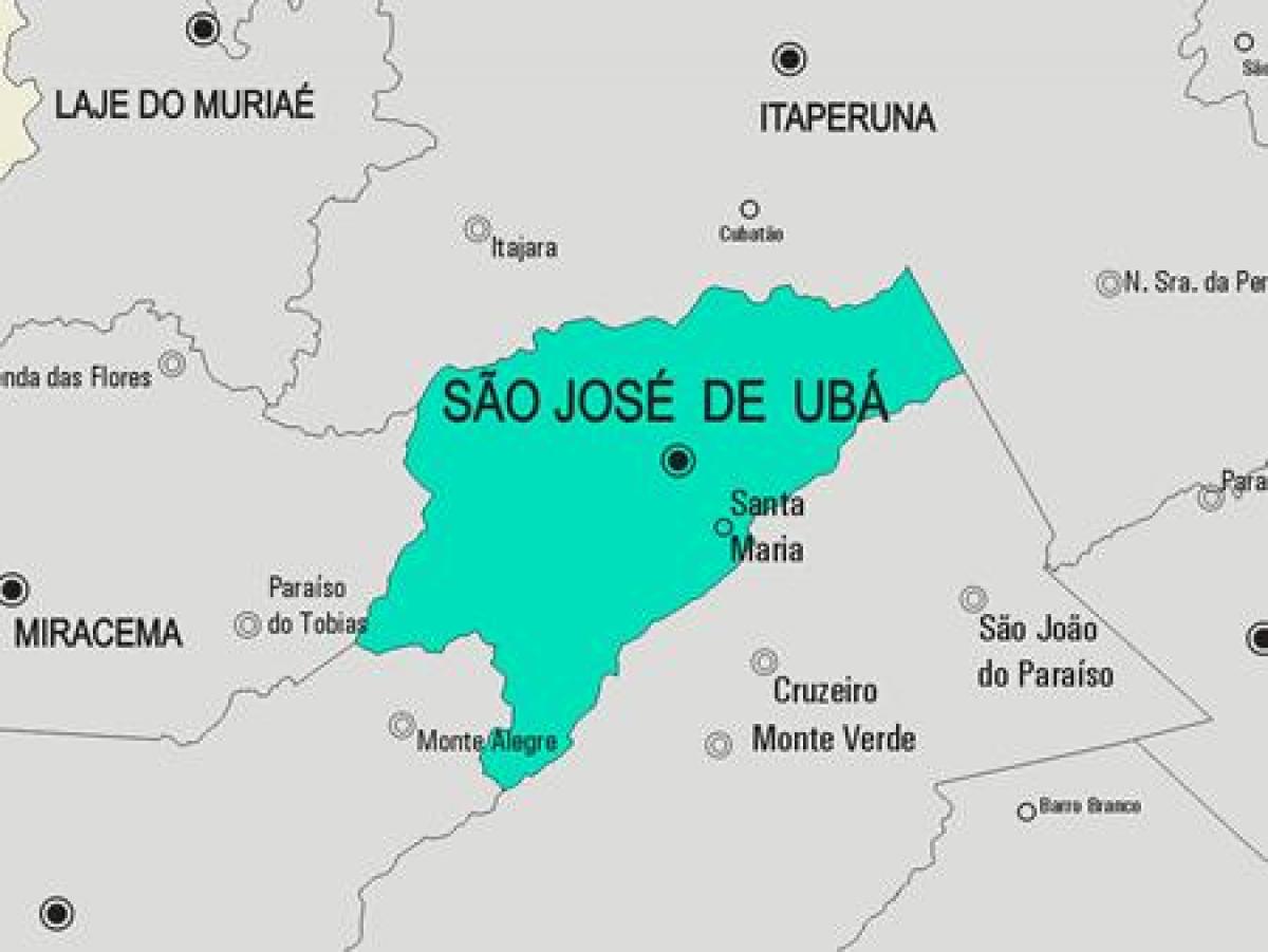 Karta över São José de Ubá kommun