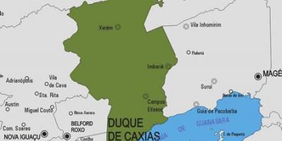 Karta av Duque de Caxias kommun