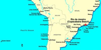 Karta över Rio de Janeiro i Sydamerika