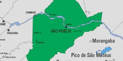 Karta över São Francisco de Itabapoana kommun