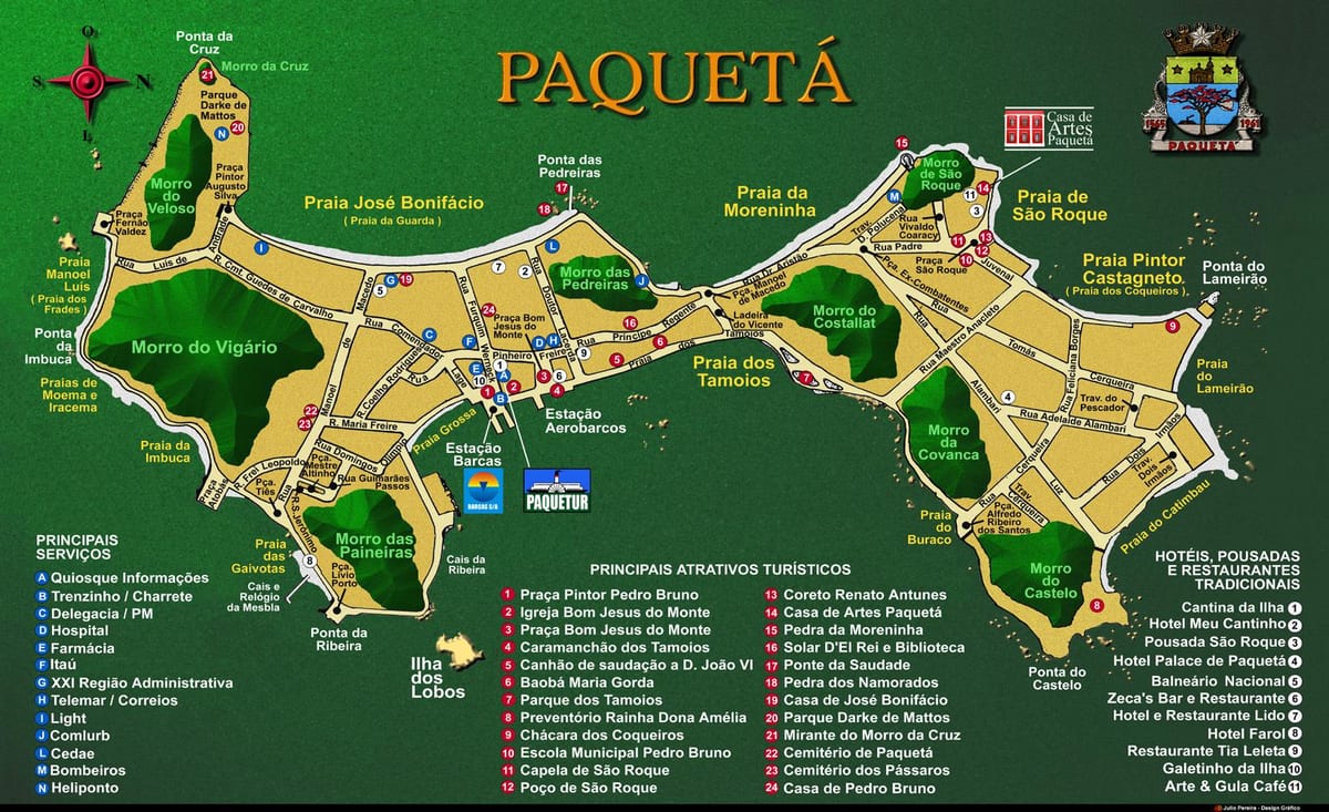 Karta över Île de Paquetá