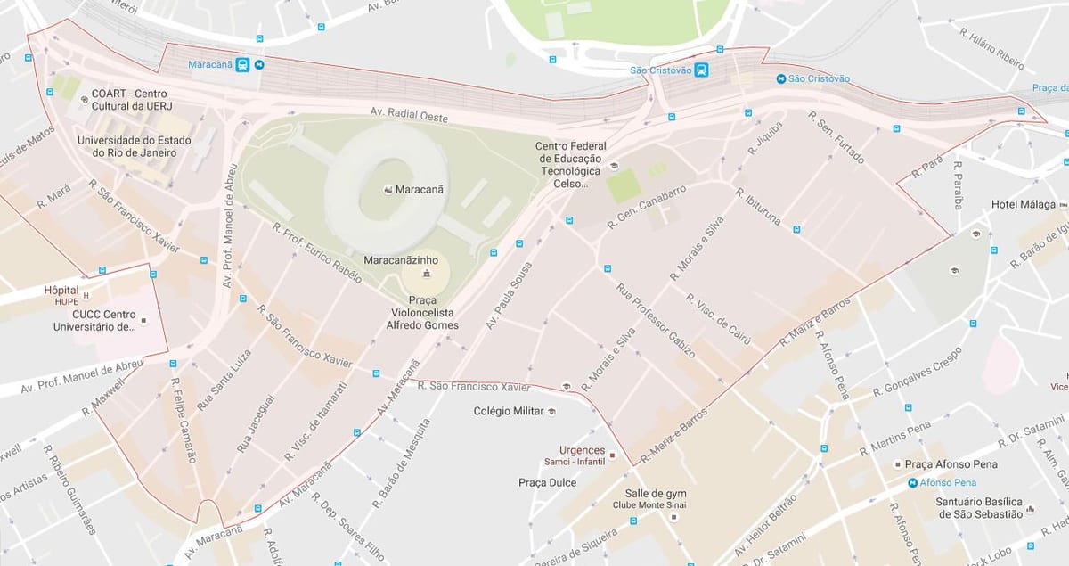 Karta över stadsdelen bairro Maracanã