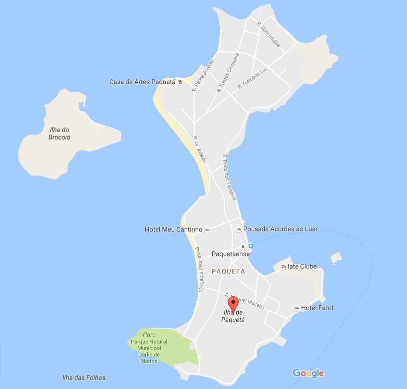 Karta över stadsdelen bairro Paquetá