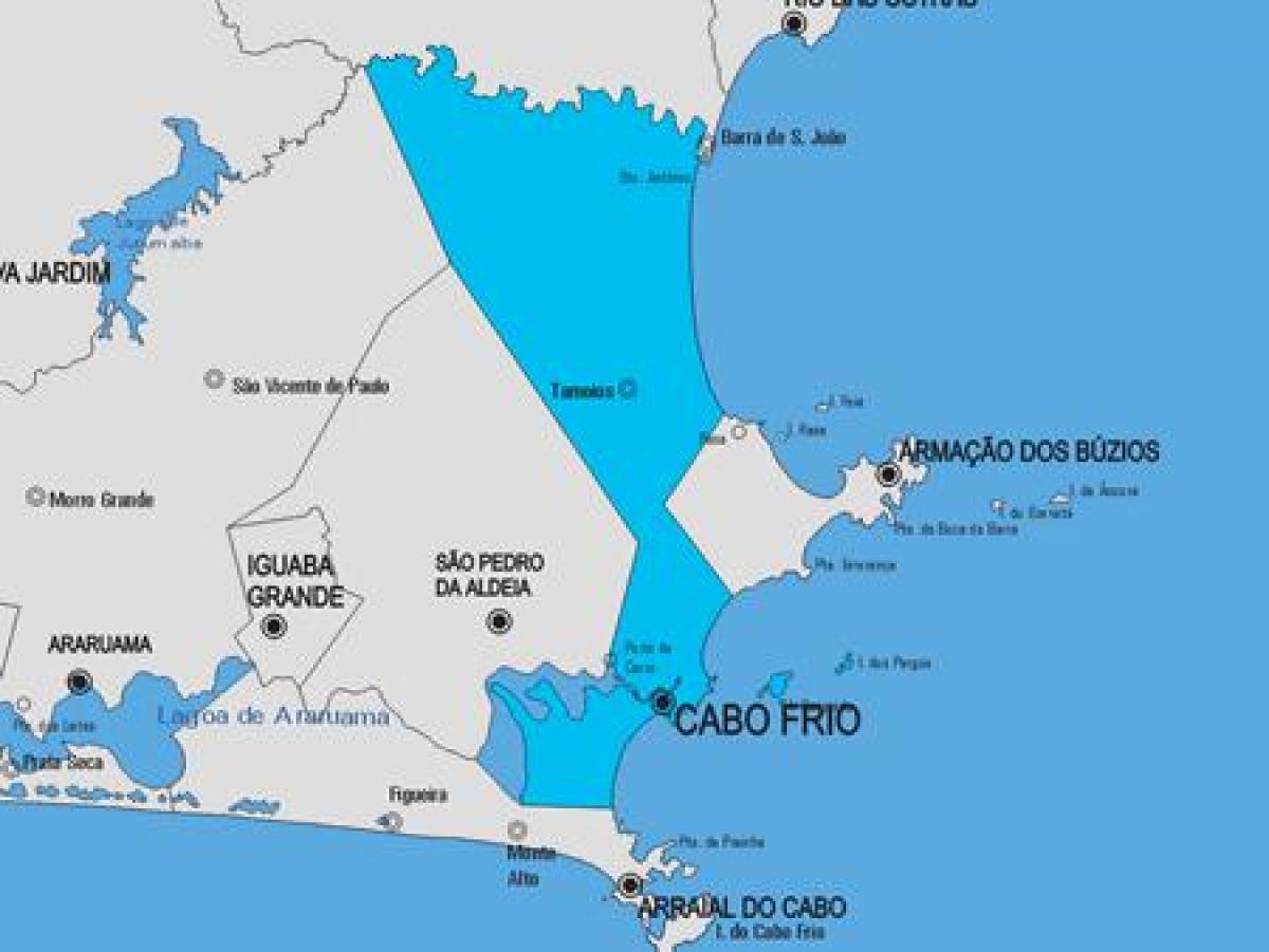 Karta över Cabo Frio kommun