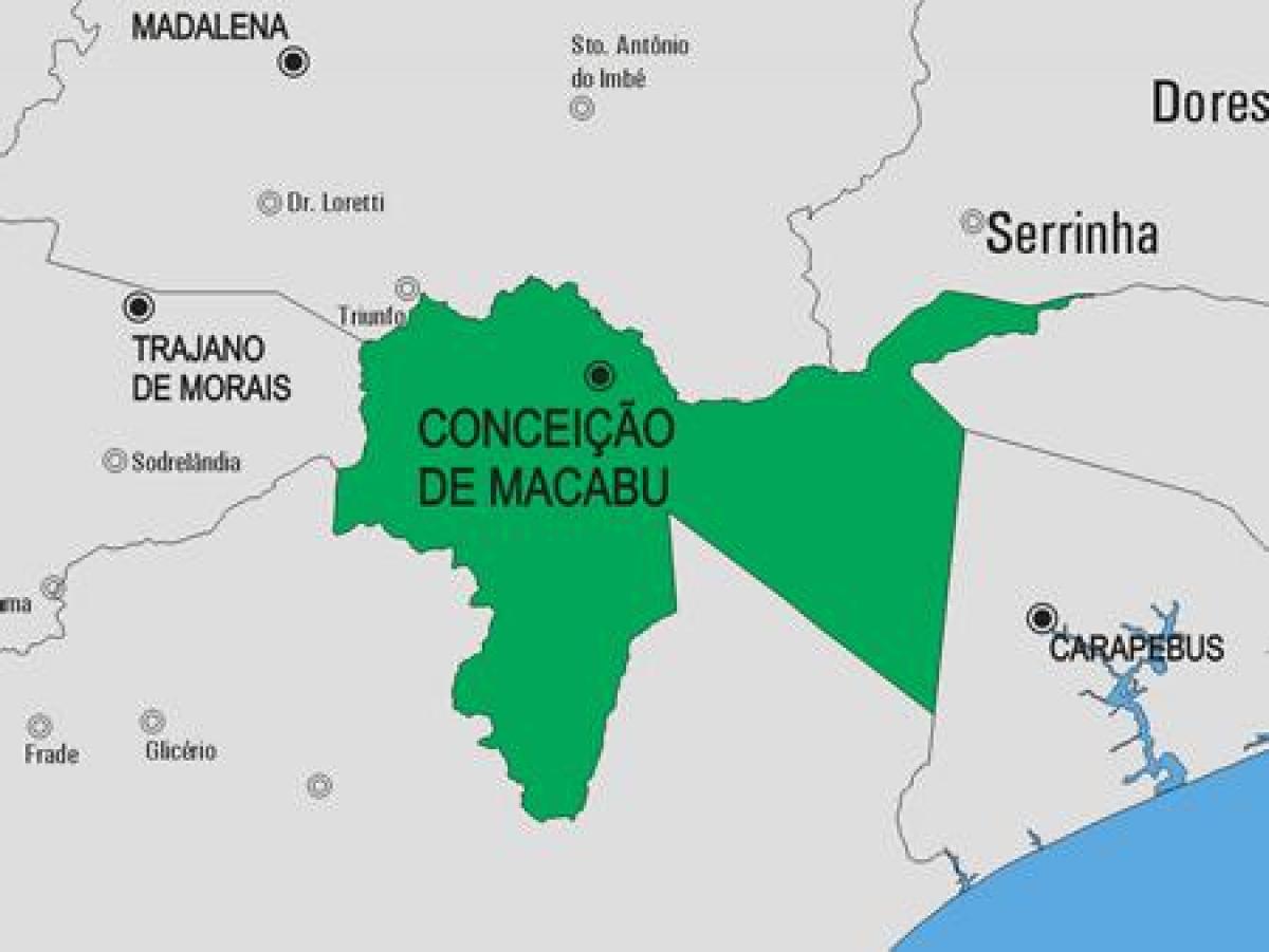 Karta över Conceição de Macabu kommun