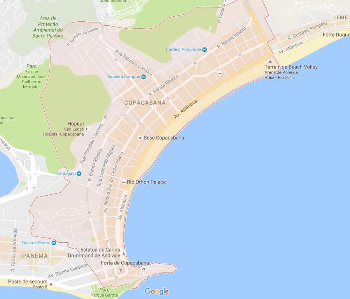 Karta över Copacabana