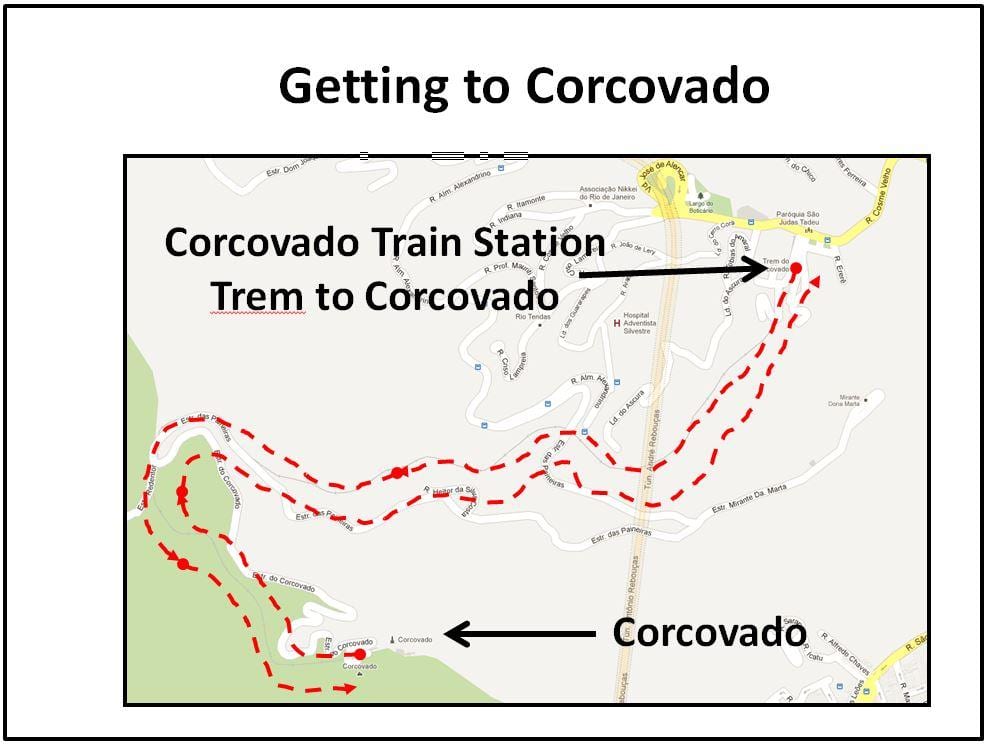 Karta över Corcovado tåg