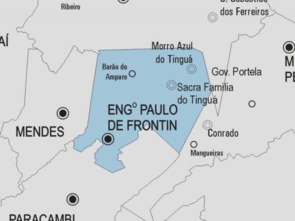Karta över Engenheiro Paulo de Frontin kommun