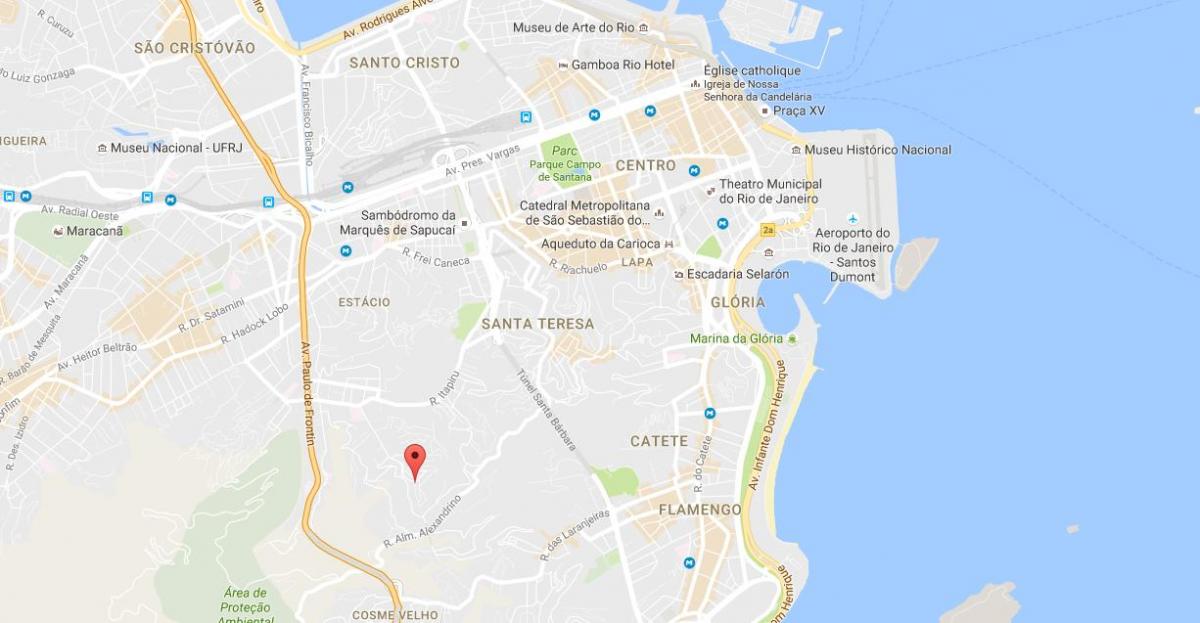 Karta över favelan Mangueira