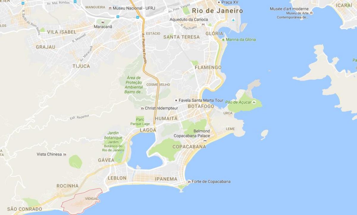 Karta över favela Vidigal