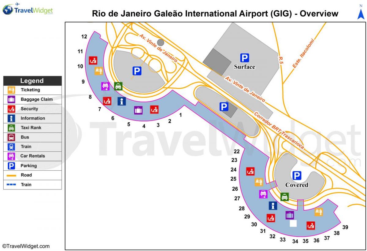 Karta över flygplatsen Galeão terminal
