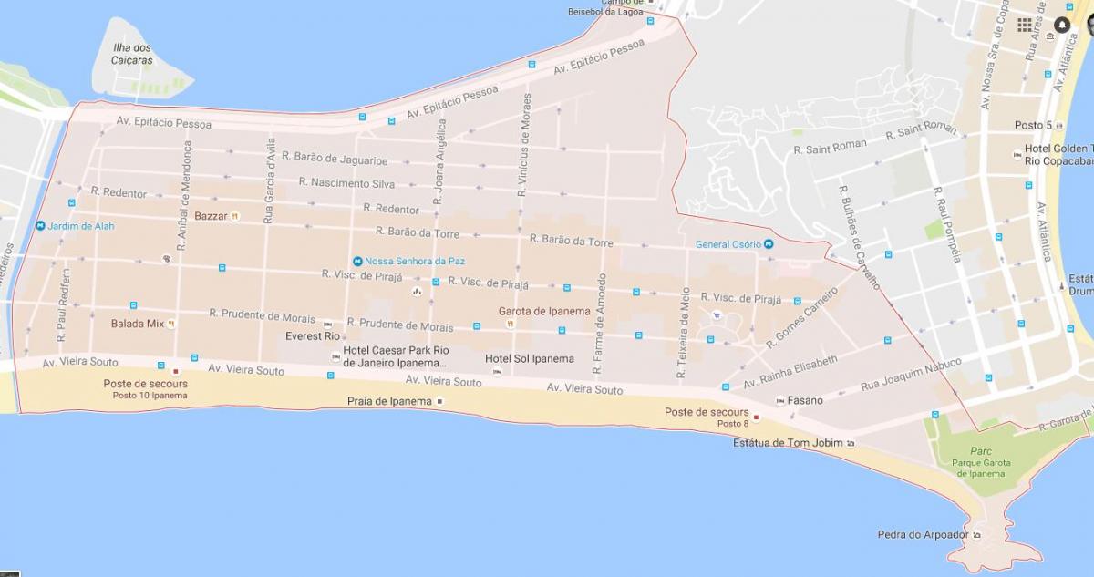 Karta över Ipanema