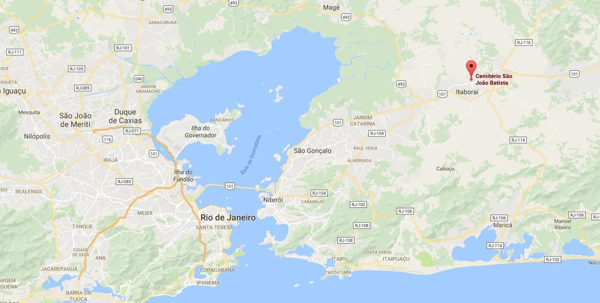 Karta över kyrkogården São João Batista