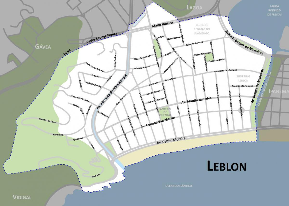 Karta över playa de Leblon