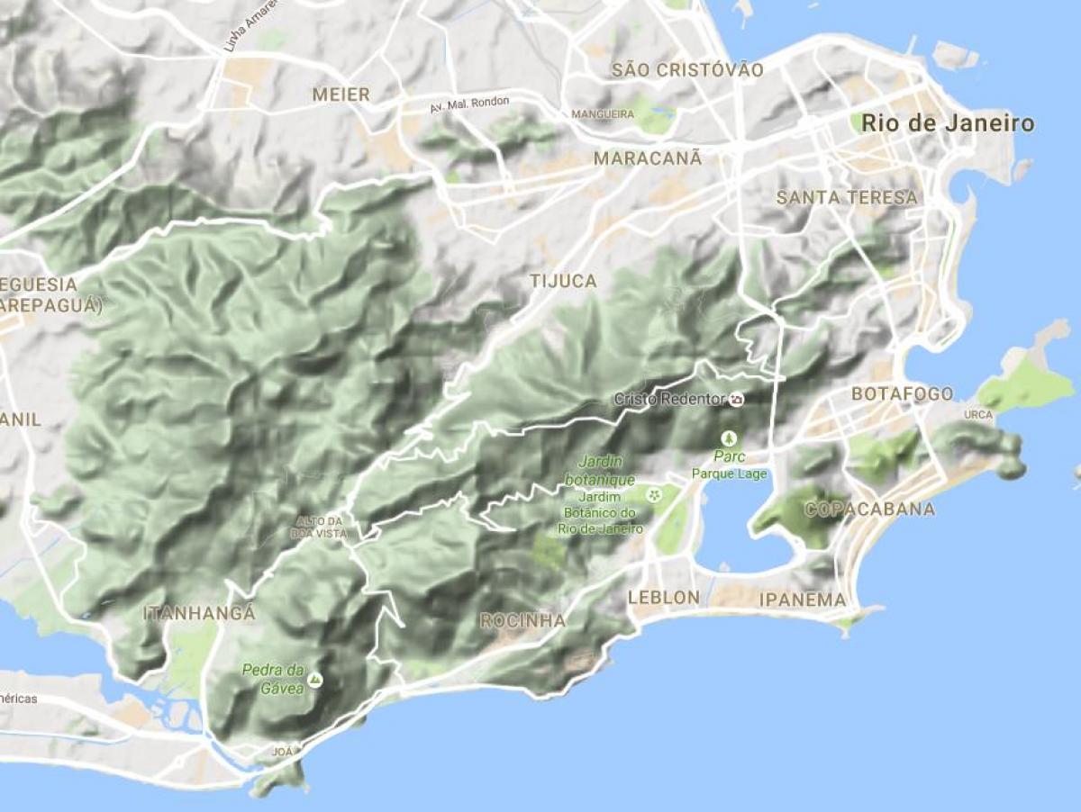 Karta av lättnad Rio de Janeiro
