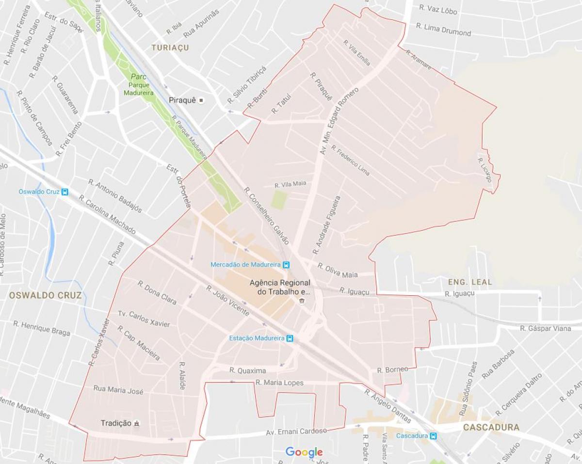 Karta över Madureira