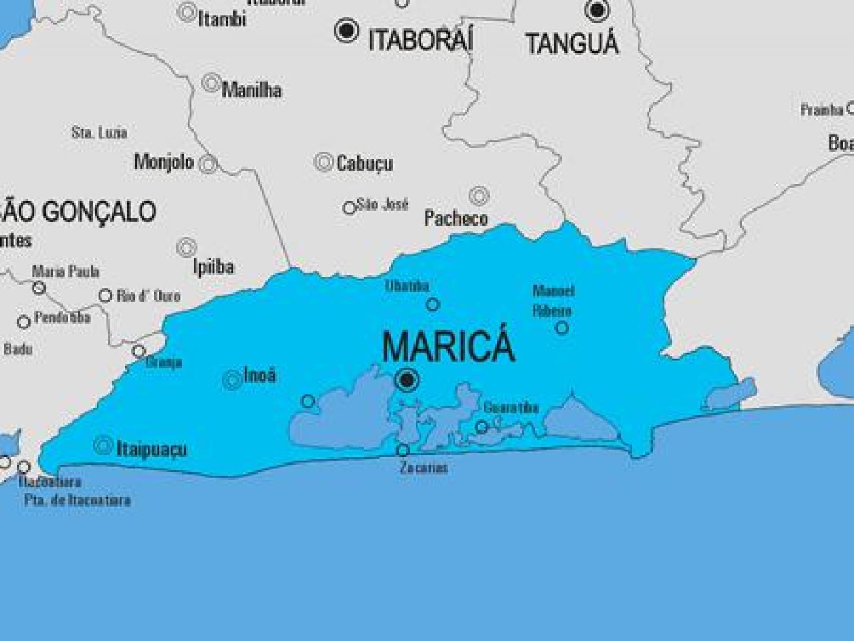 Karta över Maricá kommun