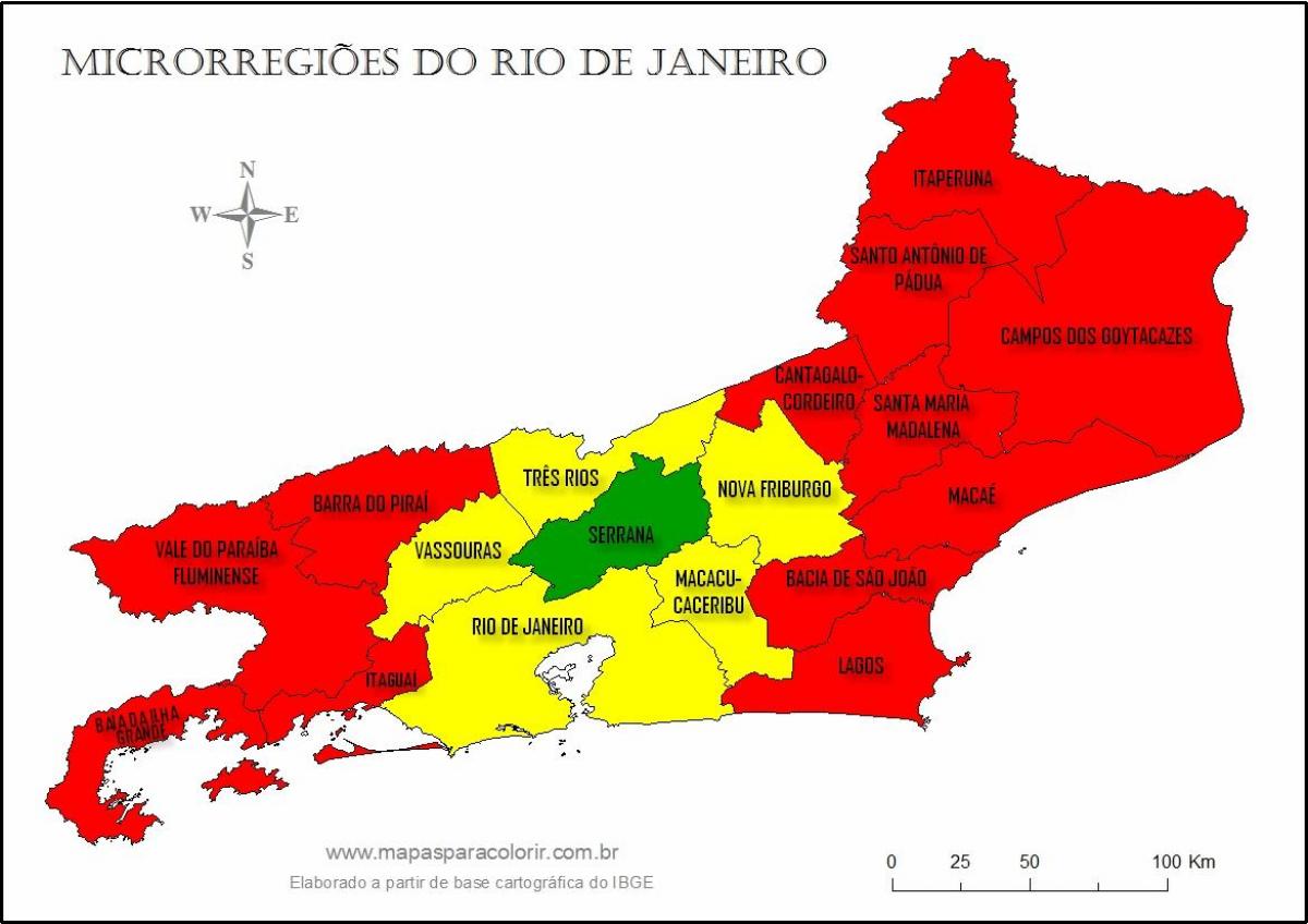 Karta över micro-regioner Rio de Janeiro