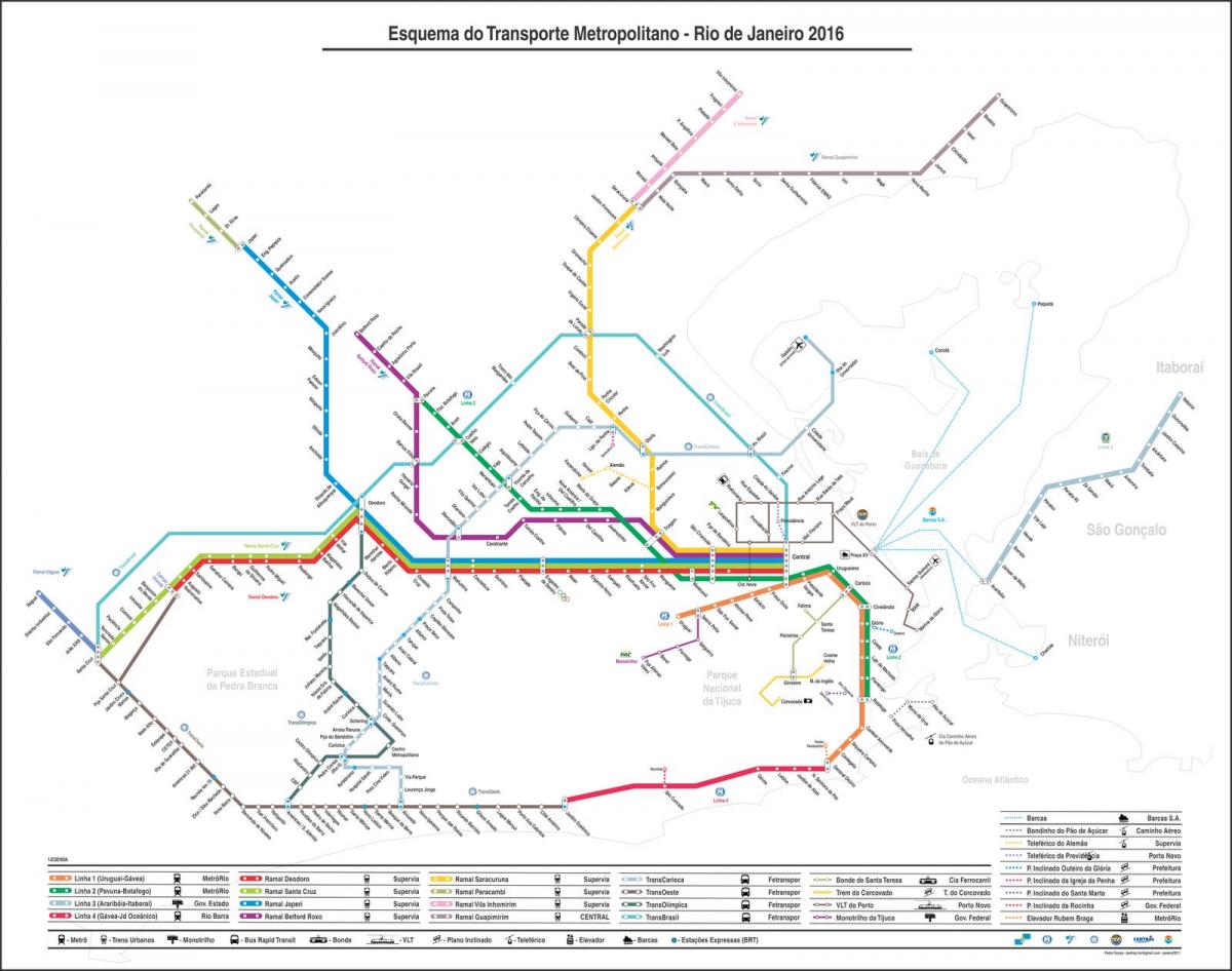Karta över monorail Tijuca