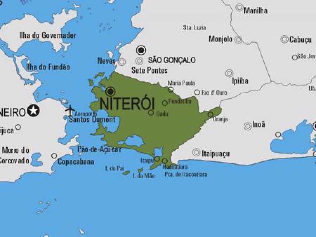 Karta över Niterói kommun