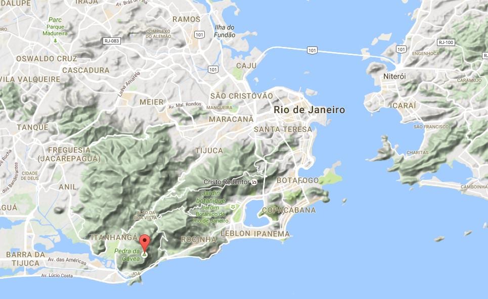 Karta över Pedra da Gávea