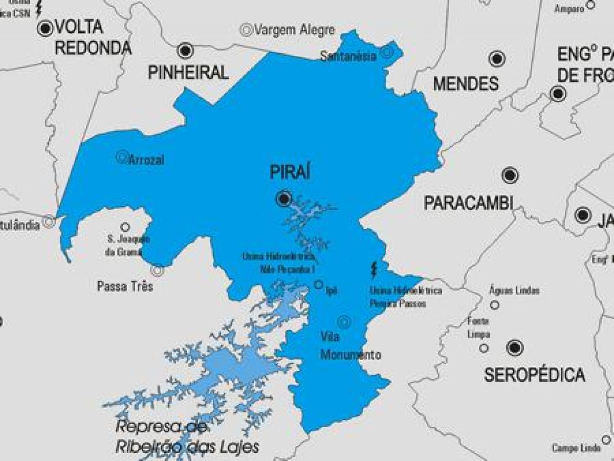Karta över Piraí kommun