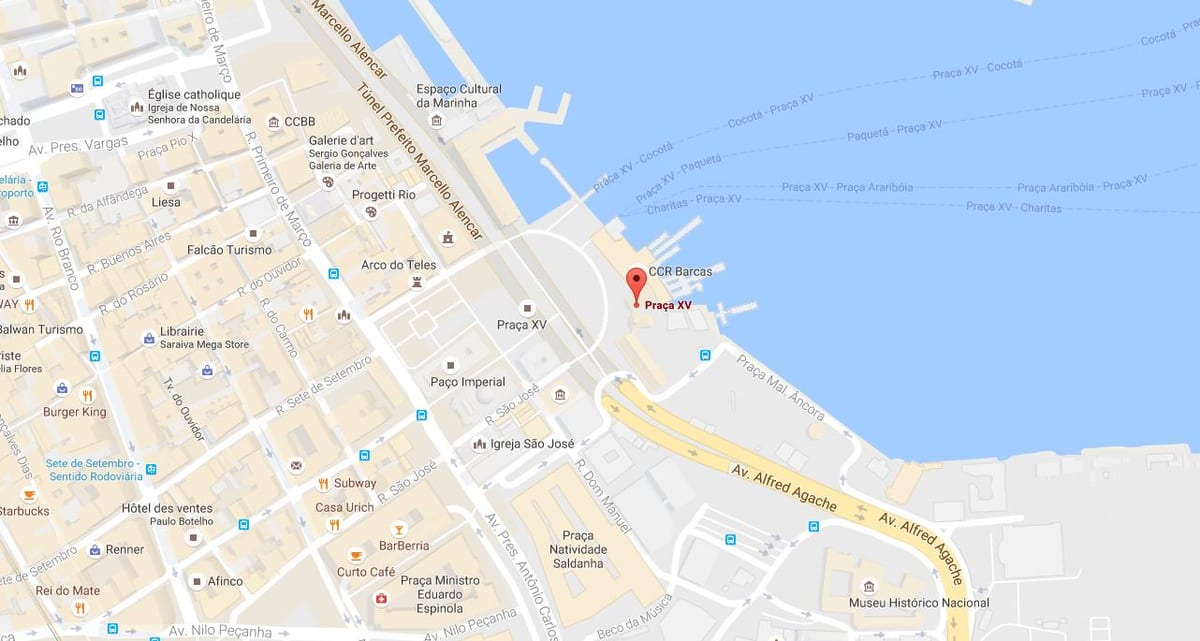 Karta över Praça Quinze
