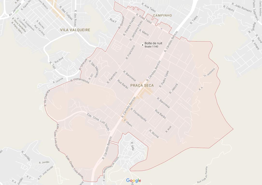 Karta över Praça Seca