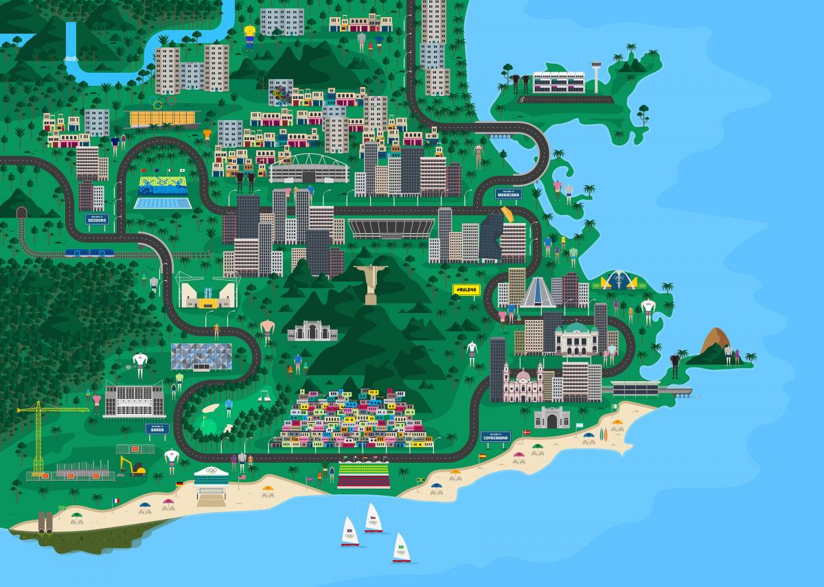Karta över Rio de Janeiro design