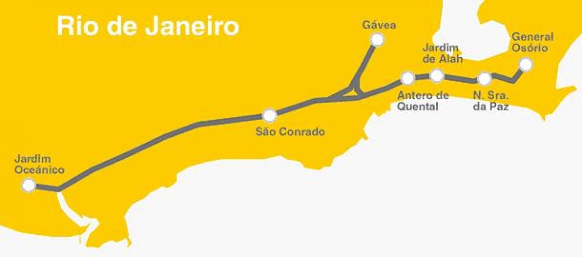 Karta över Rio de Janeiro metro - Linje 4