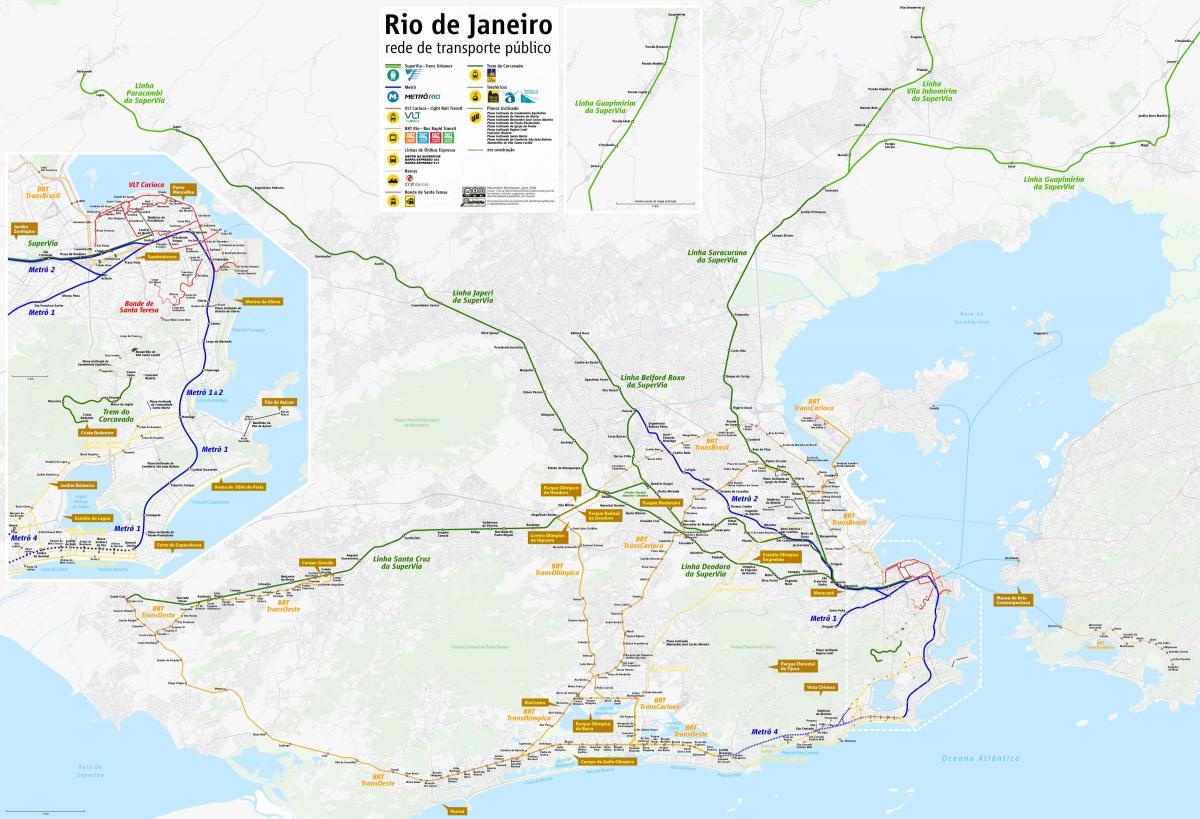 Karta över Rio de Janeiro transport