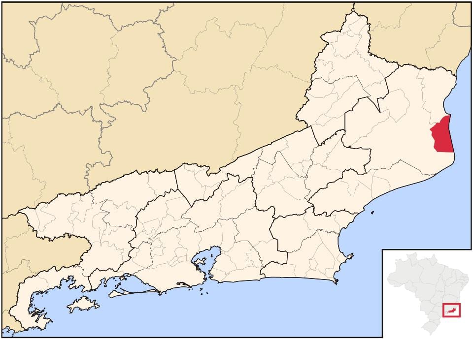 Karta över São João da Barra