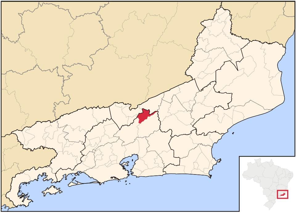 Karta över São José do Vale do Rio Preto