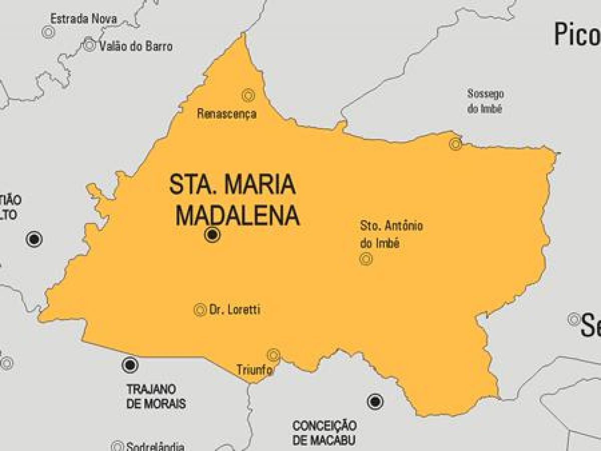 Karta över Santa Maria Madalena kommun
