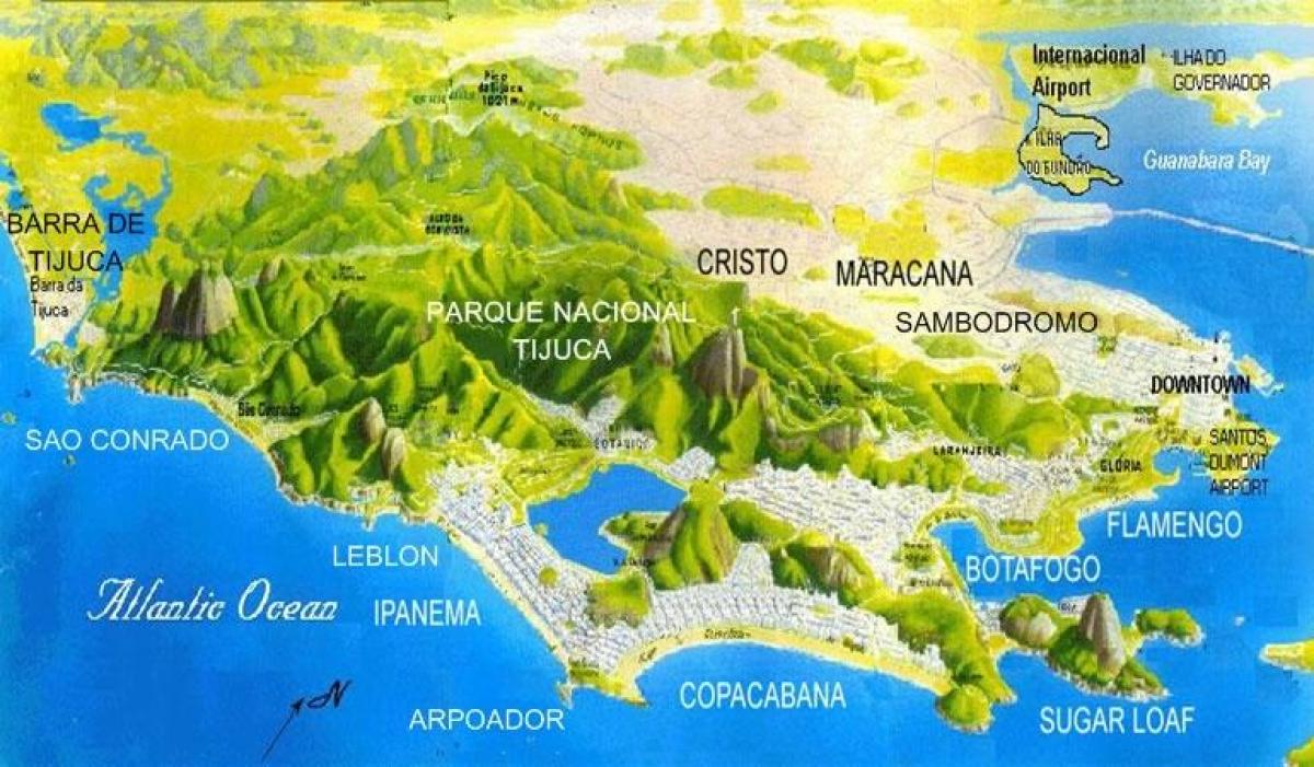 Karta över Sao Conrado beach