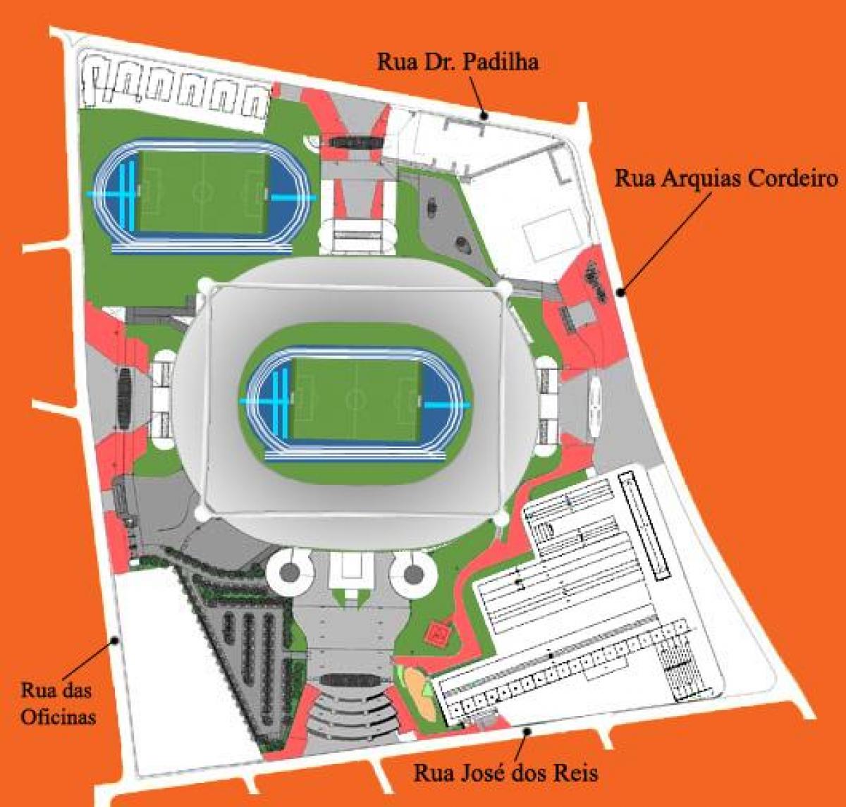 Karta över stadion Engenhão