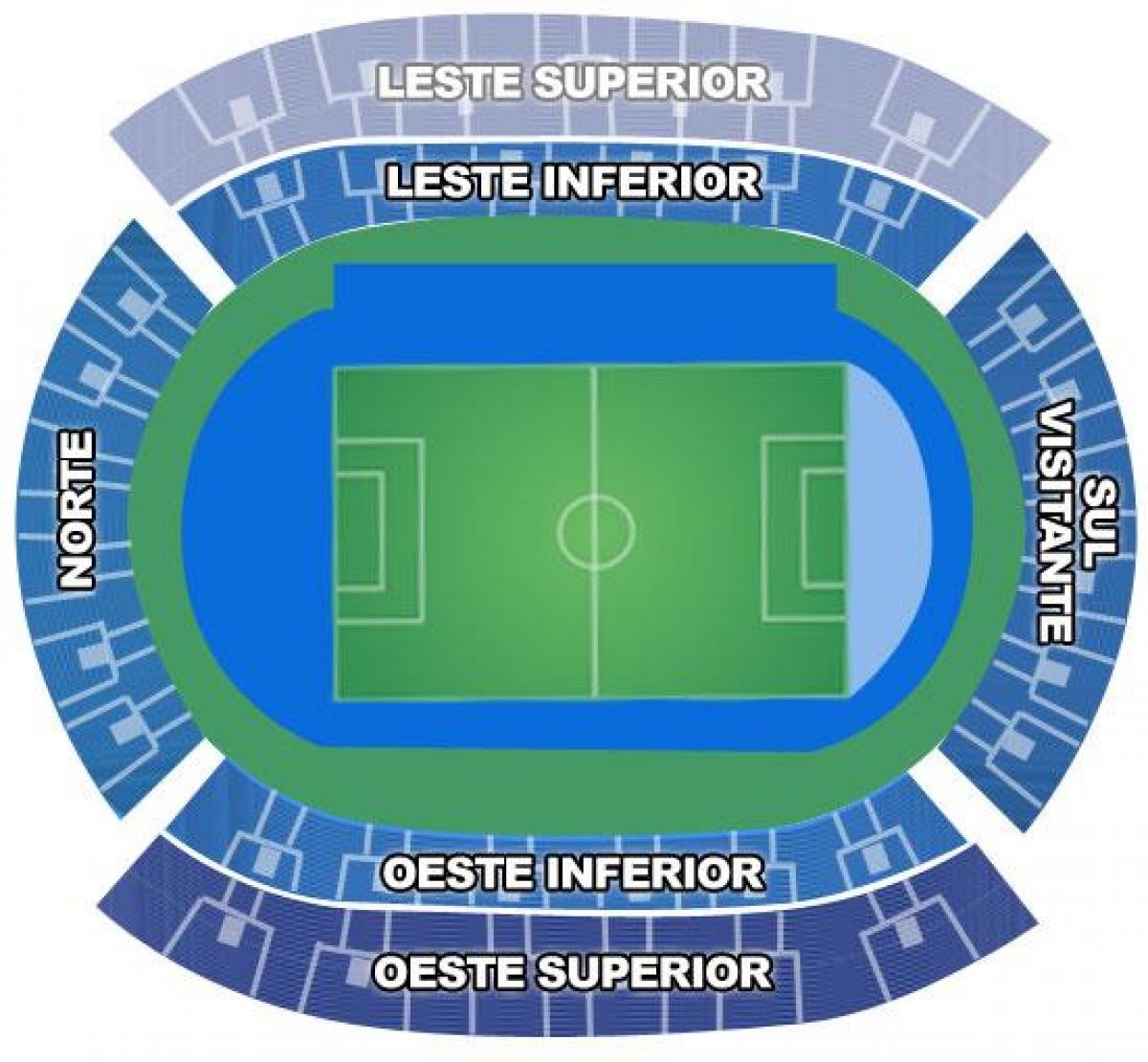 Karta över stadion Engenhão secteurs