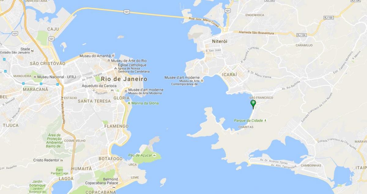 Karta över stranden Charitas