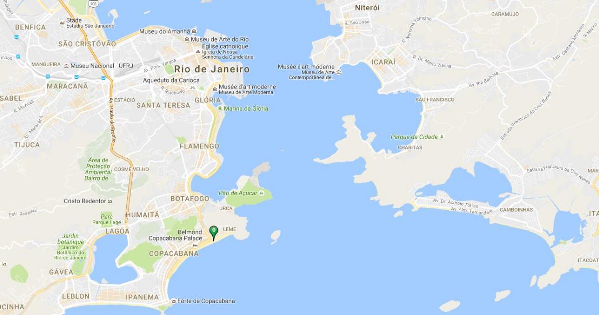 Karta över stranden Copacabana