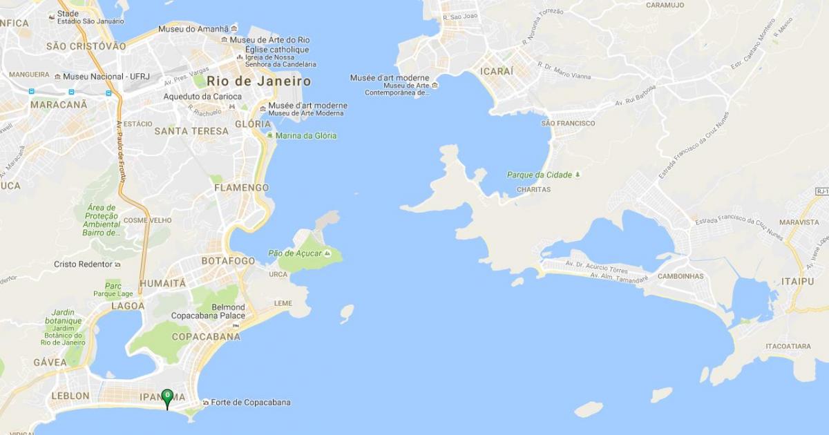 Karta över stranden Ipanema