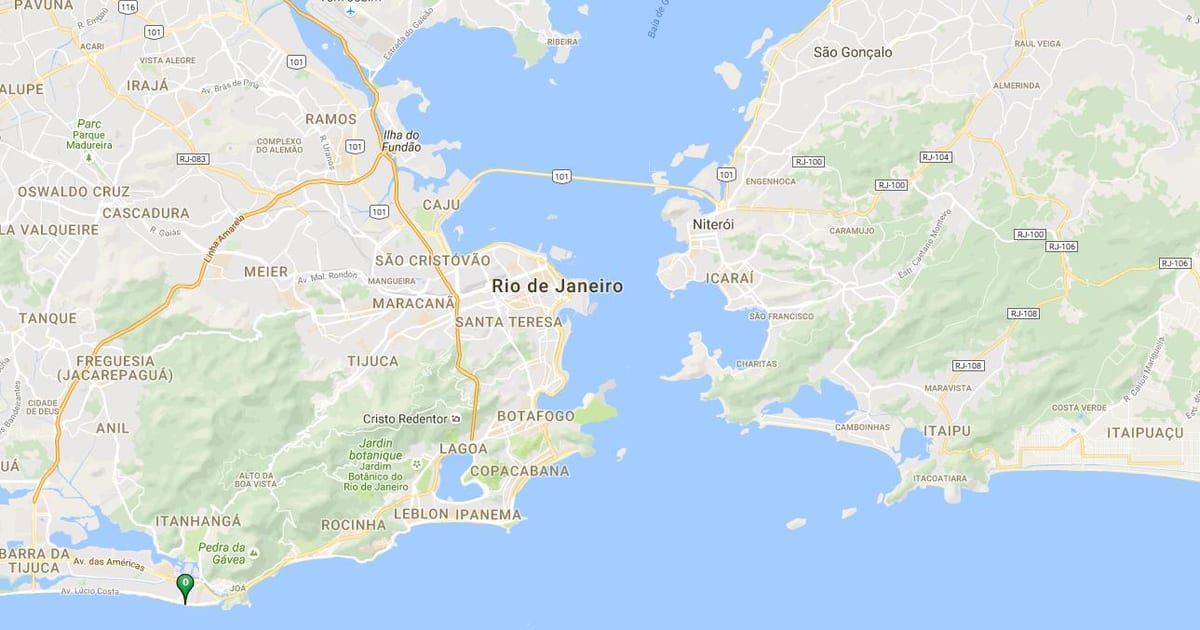 Karta över stranden och Pepe