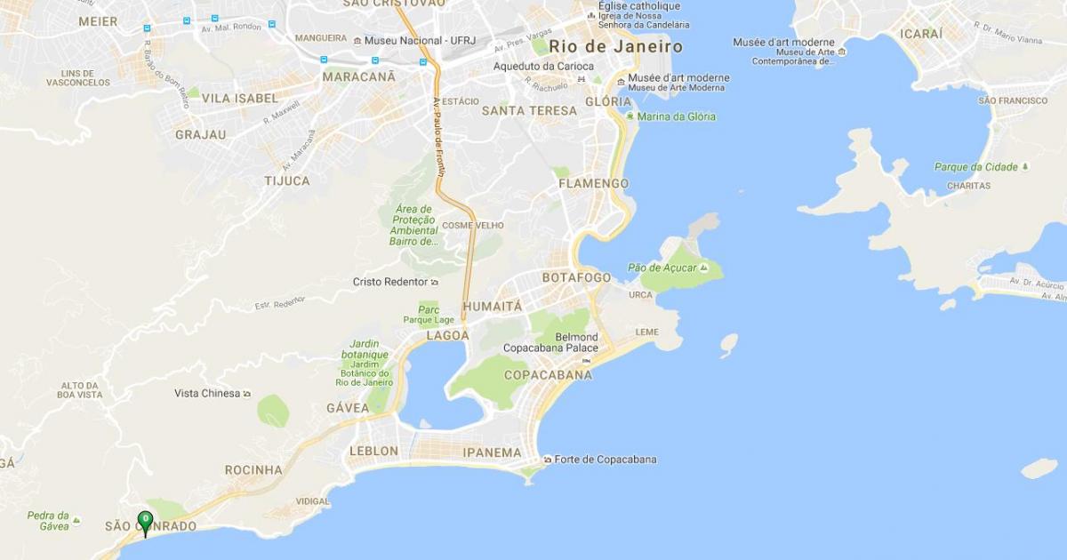 Karta över stranden São Conrado