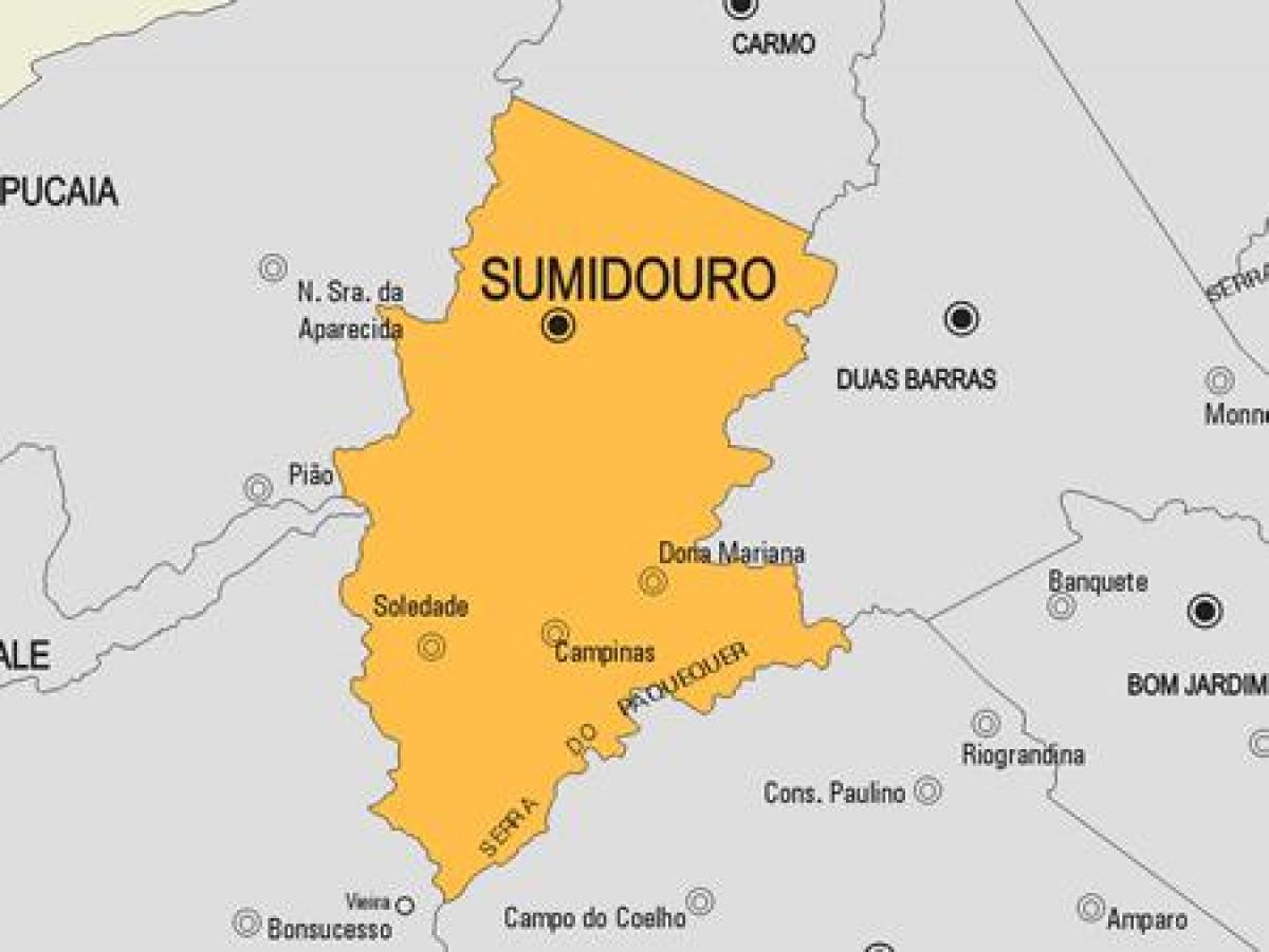 Karta över Sumidouro kommun