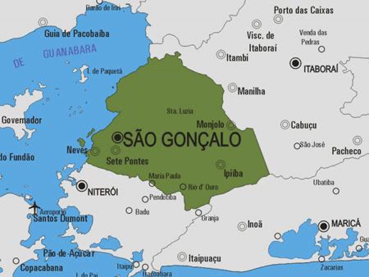 Karta över São Gonçalo kommun