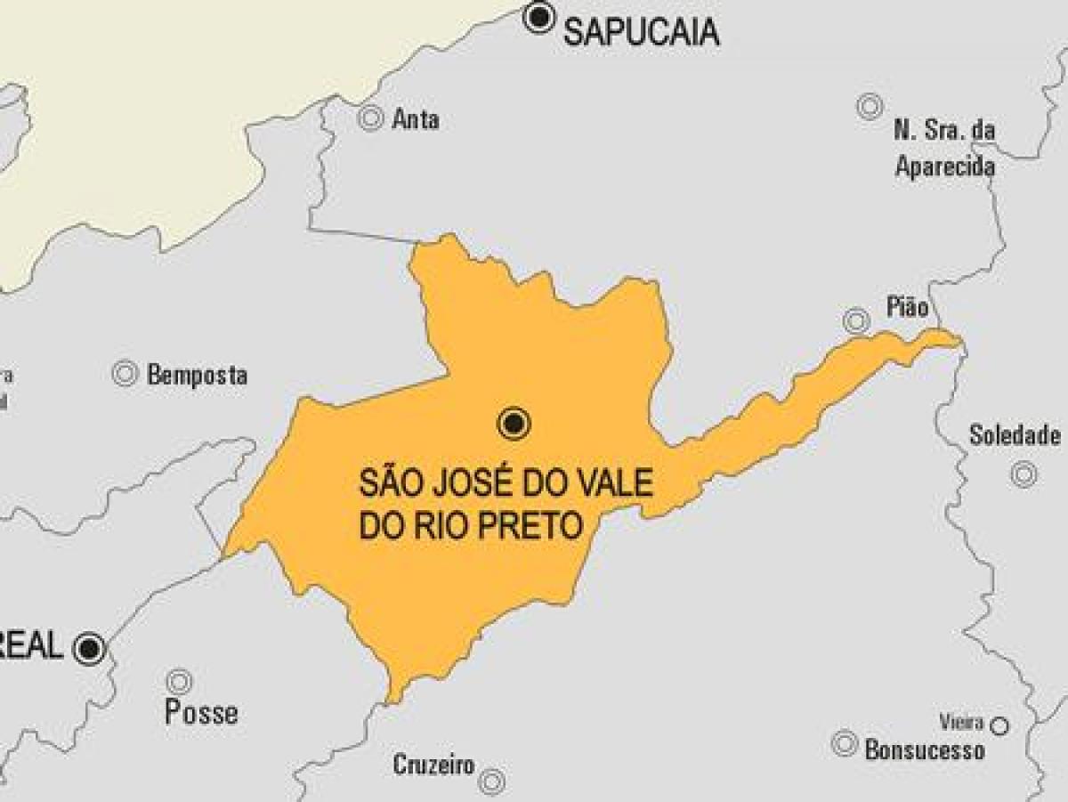 Karta över São José do Vale do Rio Preto kommun